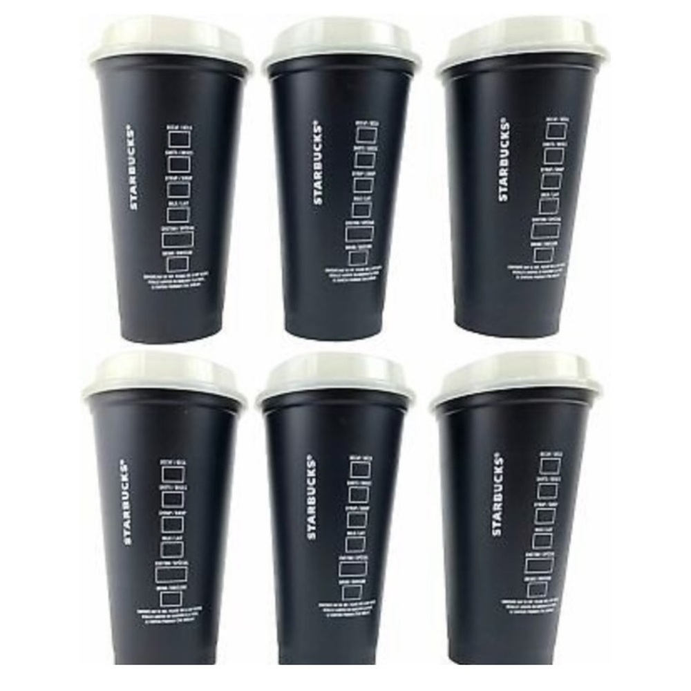 Starbucks Halloween 2021 Glow in the Dark Lids Reusable Cups Set of 6 New w Box - Picture 6 of 6
